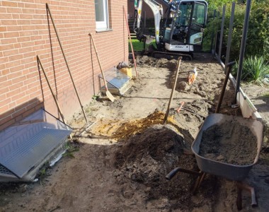 Rückbau eines Gartens und Neugestaltung. 